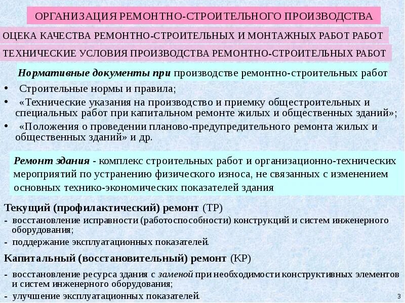 Показатели капитального ремонта. Технические мероприятия при организации ремонтных работ. Условия производства работ. Восстановительный ремонт здания это. Способы производства ремонтных работ.