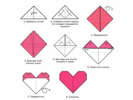 Как из бумаги сделать открытку сердечко своими руками - Схемы сборки оригами из 