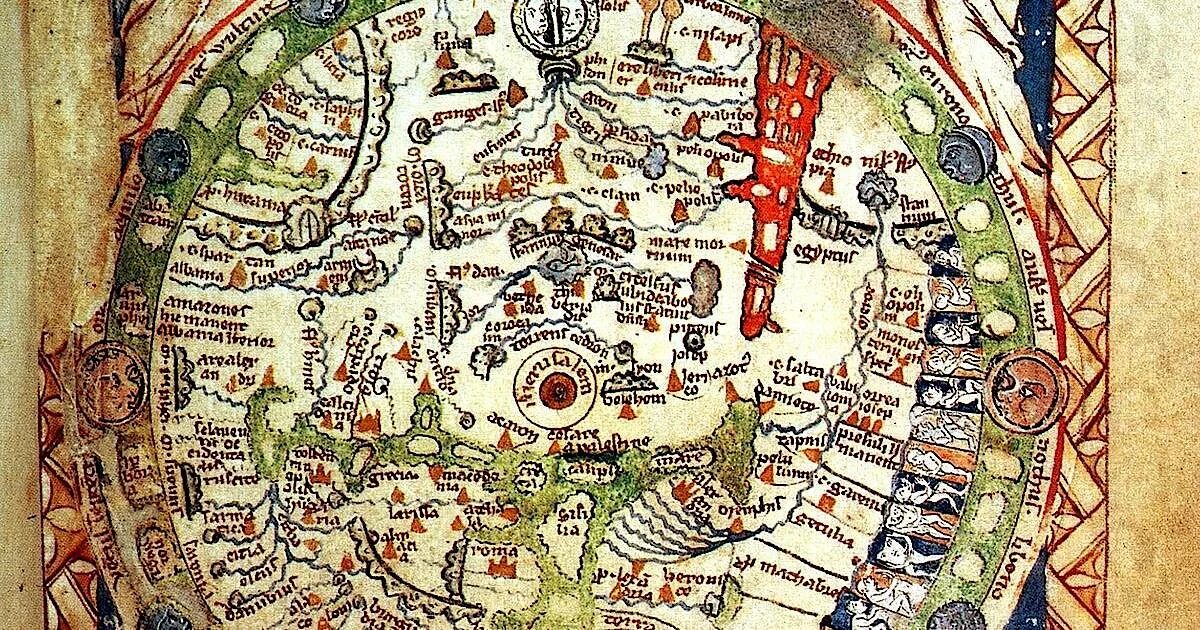 Фрагмент загадочной карты. Монастырские карты средневековья.