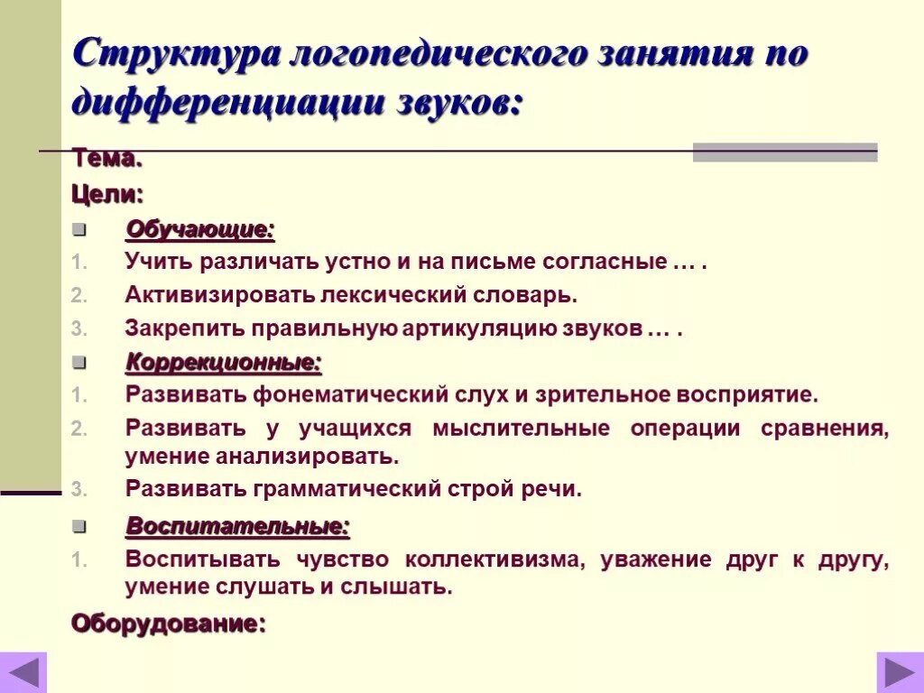 Структура логопедического занятия. Структура индивидуального занятия. Структура занятия по дифференциации звуков. Структура занятия логопеда.