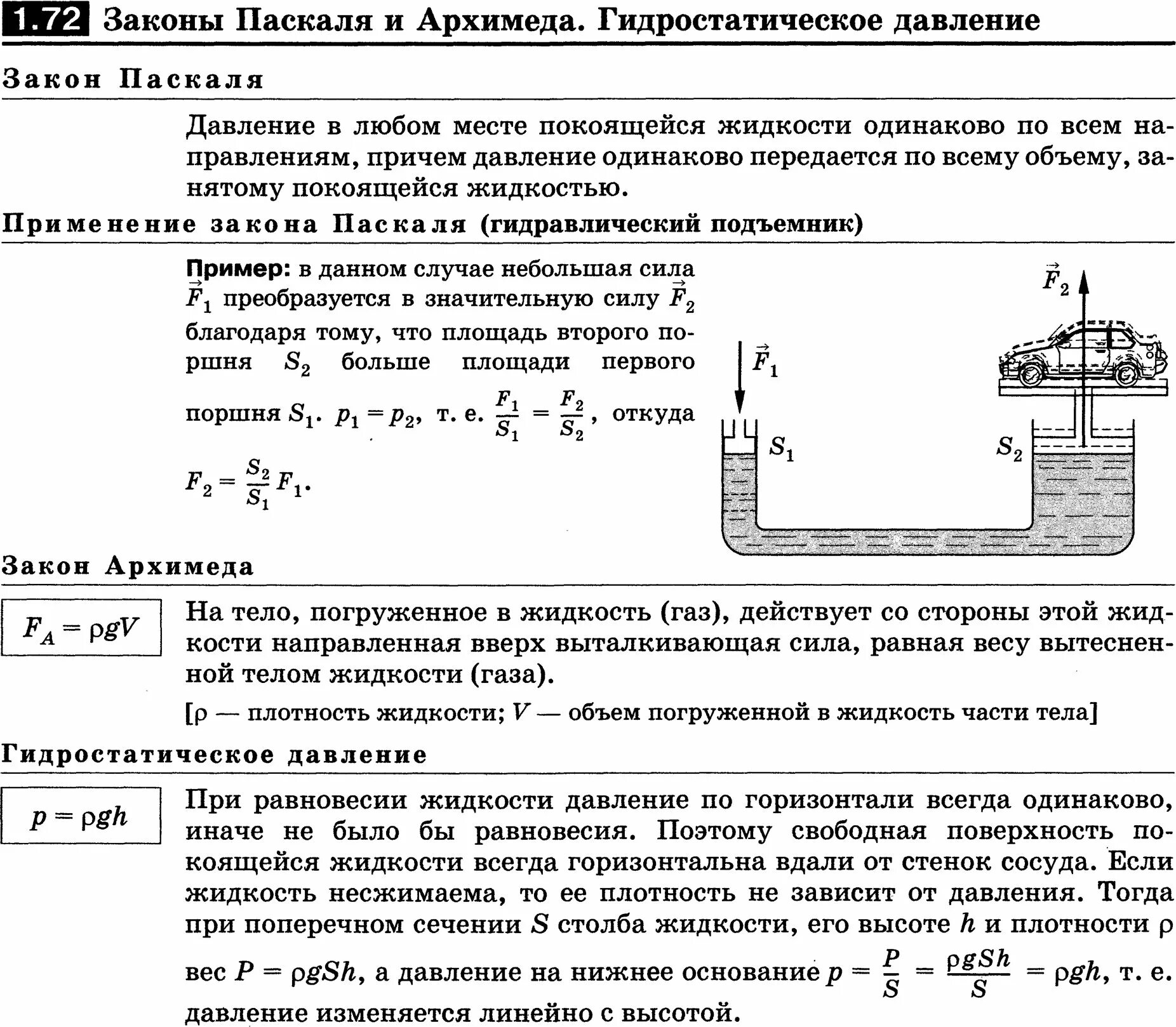 Давление газа паскаль. Закон паскаля 7 класс.гидростатическое давление. законы паскаля и архимеда. сила архимеда, закон паскаля. закон паскаля давление в жидкости.