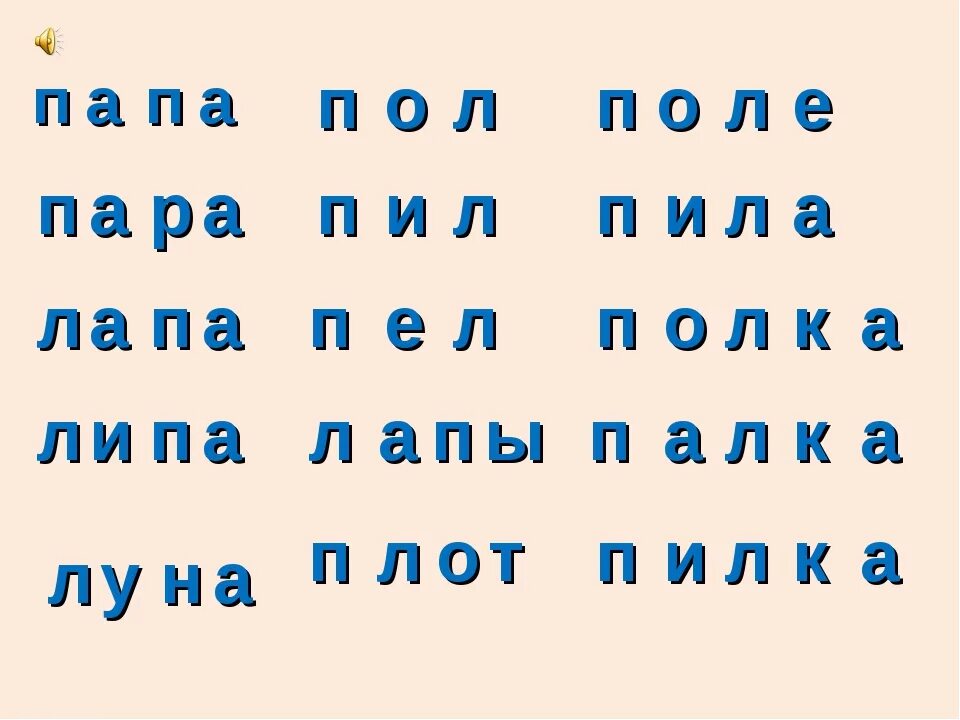 Слоги с буквой п. Чтение слов с буквой п. Читаем слоги с буквой п. Чтение слогов с буквами б п.