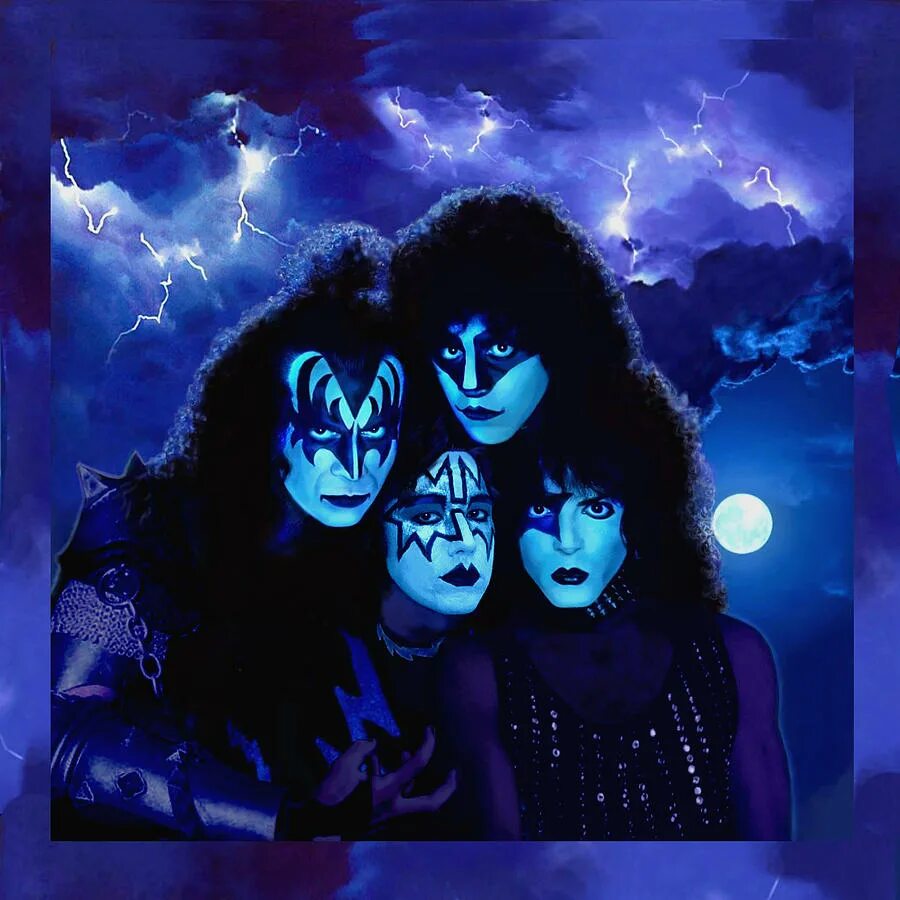 Kiss the night. Kiss 1982. Kiss creatures of the Night 1982. Группа Kiss. Группа Кисс постеры.