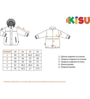 Размеры детских курток