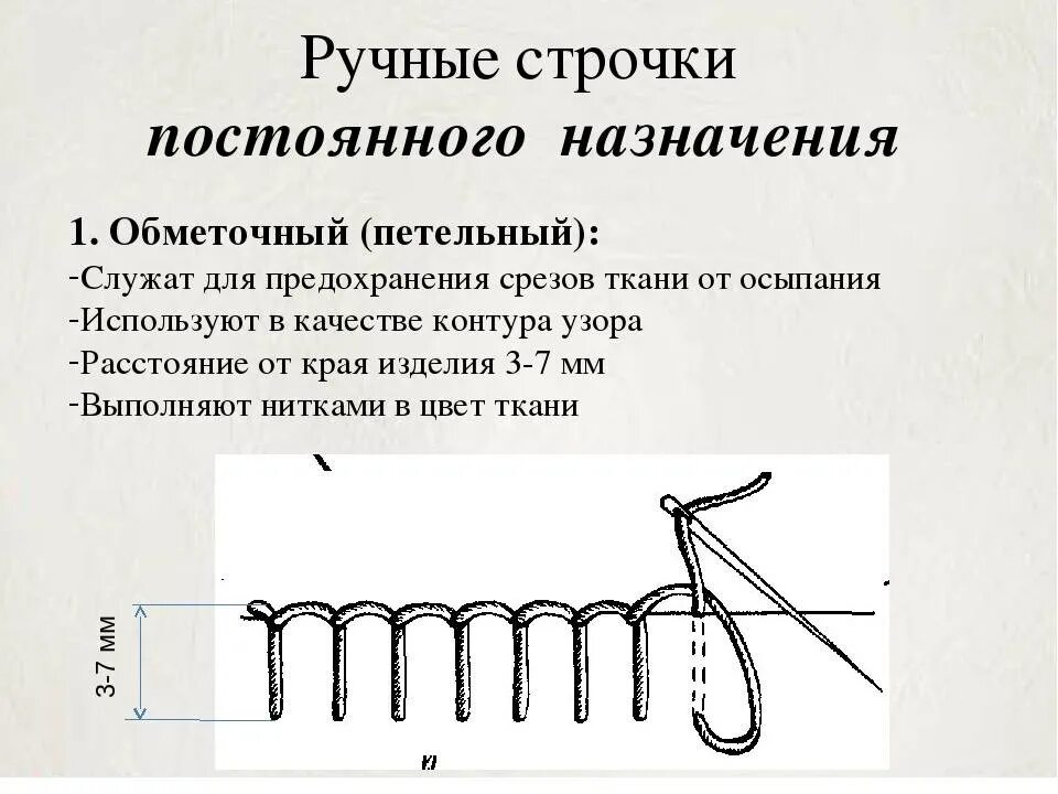 Какая нить используется при сметывании. Ручные швы петельный шов. Петельный обметочный шов схема. Ручные швы стежков "петельный". Шов обметочный ручной.