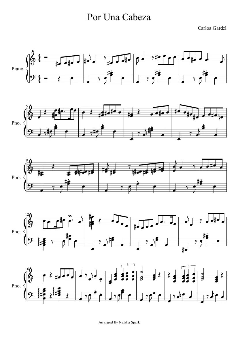 Por una cabeza carlos. Por una cabeza carlos gardel ноты для фортепиано. карлос гардель танго ноты для фортепиано. por una cabeza карлос гардель фортепиано. карлос гардель por una cabeza на пианино ноты.
