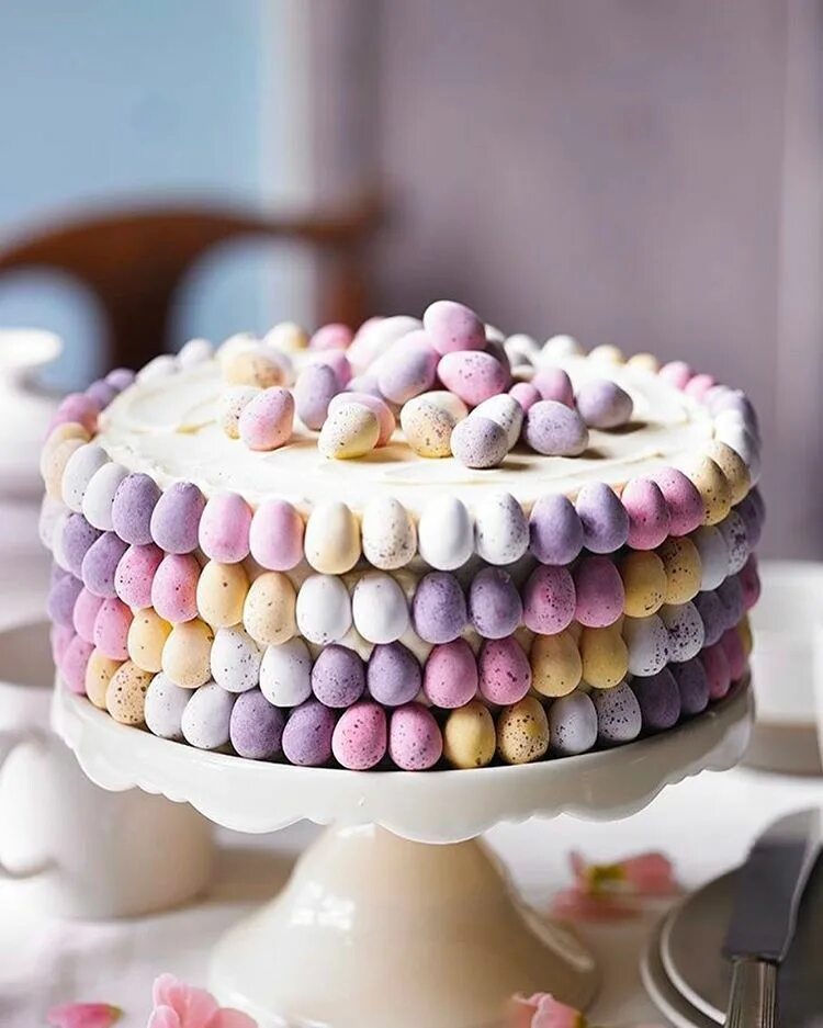 Крем шарами. Пушистый торт. Пасхальные пирожные. Крем в шариках. Easter Cake.