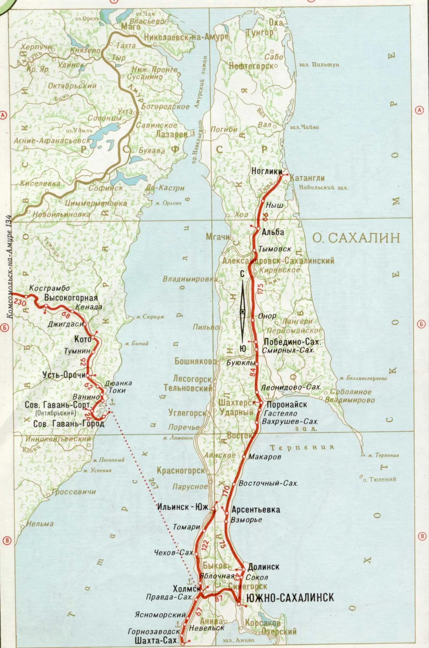 Горы сахалин на карте россии. Железные дороги Сахалина карта. Карта железных дорог Сахалина. Сахалин поселки на карте. Карта Сахалинской области с населенными пунктами.