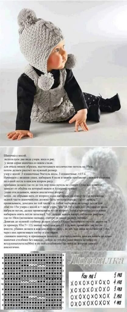 Шапка с ушками для девочки описание. Детские шапки спицами с описанием и схемами. детская шапка спицами описание. шапка для девочки с описанием. шапочка для девочки спицами с описанием.