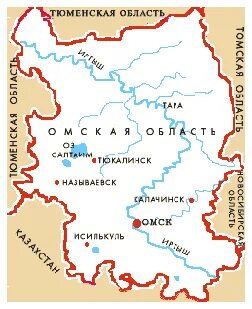 С какими областями граничит омская область