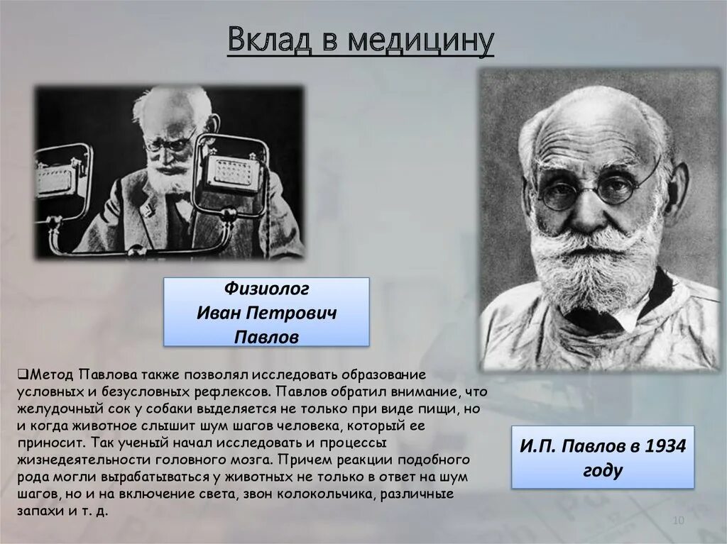 Вклад Ивана Петровича Павлова в науку.