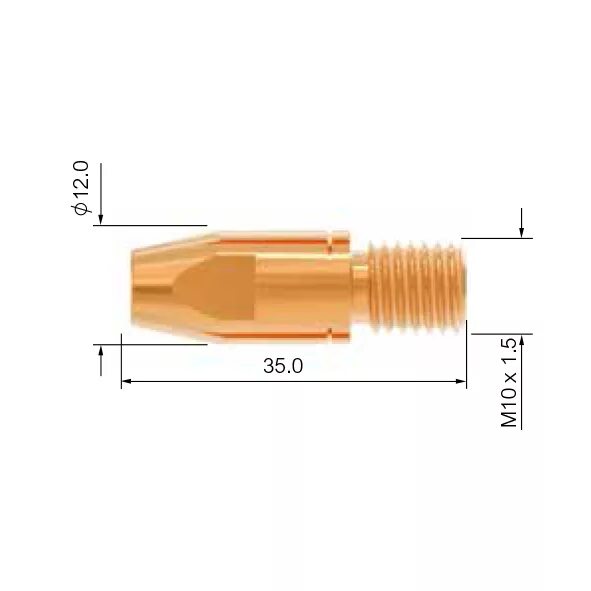 Наконечники контактный Abicor Binzel CUCRZR 1.2мм м8/10*30. Наконечник контактный ESAB 1.2 m8. ESAB контактный наконечник CUCRZR W1.2 мм, m8x37 (1уп. - 10 Шт.). Наконечник 1,0 м6х25 0700200066 ESAB.