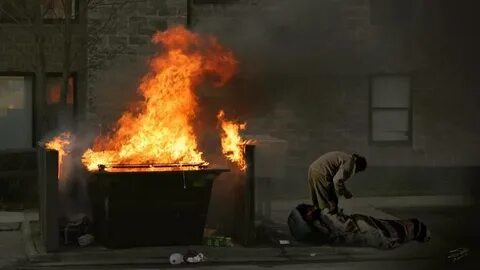 There is fire