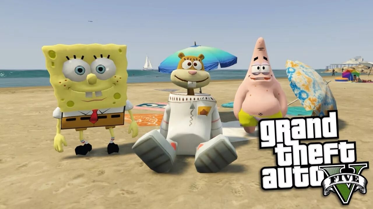 Spongebob 5. Spongebob GTA 5. Губка Боб ГТА 5. ГТА 5 губка Боб квадратные штаны. ГТА 5 мод губка Боб и Патрик.