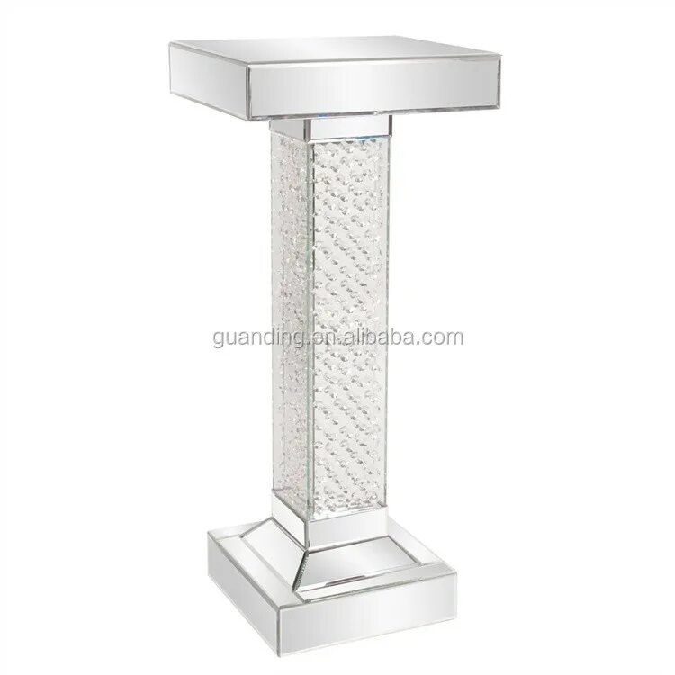 Постамент стекло. Столик колонна. Пьедестал колонки. Подставка напольная "антик", белая, 55 см. Колонна напольная.