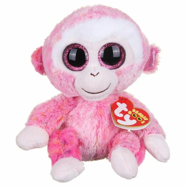 Розовая обезьяна. Мягкая игрушка ty Beanie Boos лемур Leeann 15 см. Мягкая игрушка ty Beanie Boos Овечка Twinkle 33 см. Игрушки Глазастики ty Фламинго. Ty Beanie Boos коллекция.