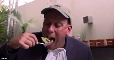 Man eats fish