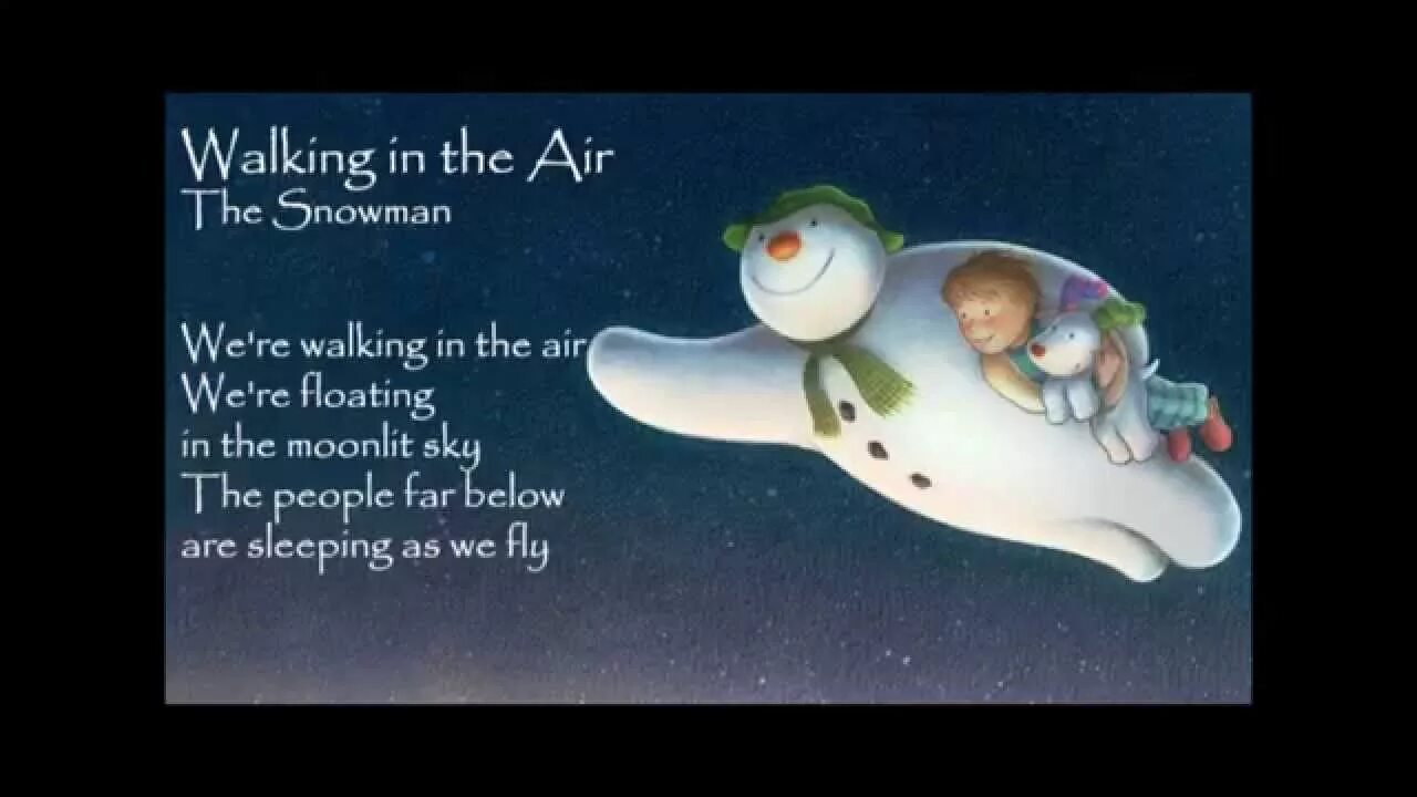 To be walking in the air. To be walking in the air