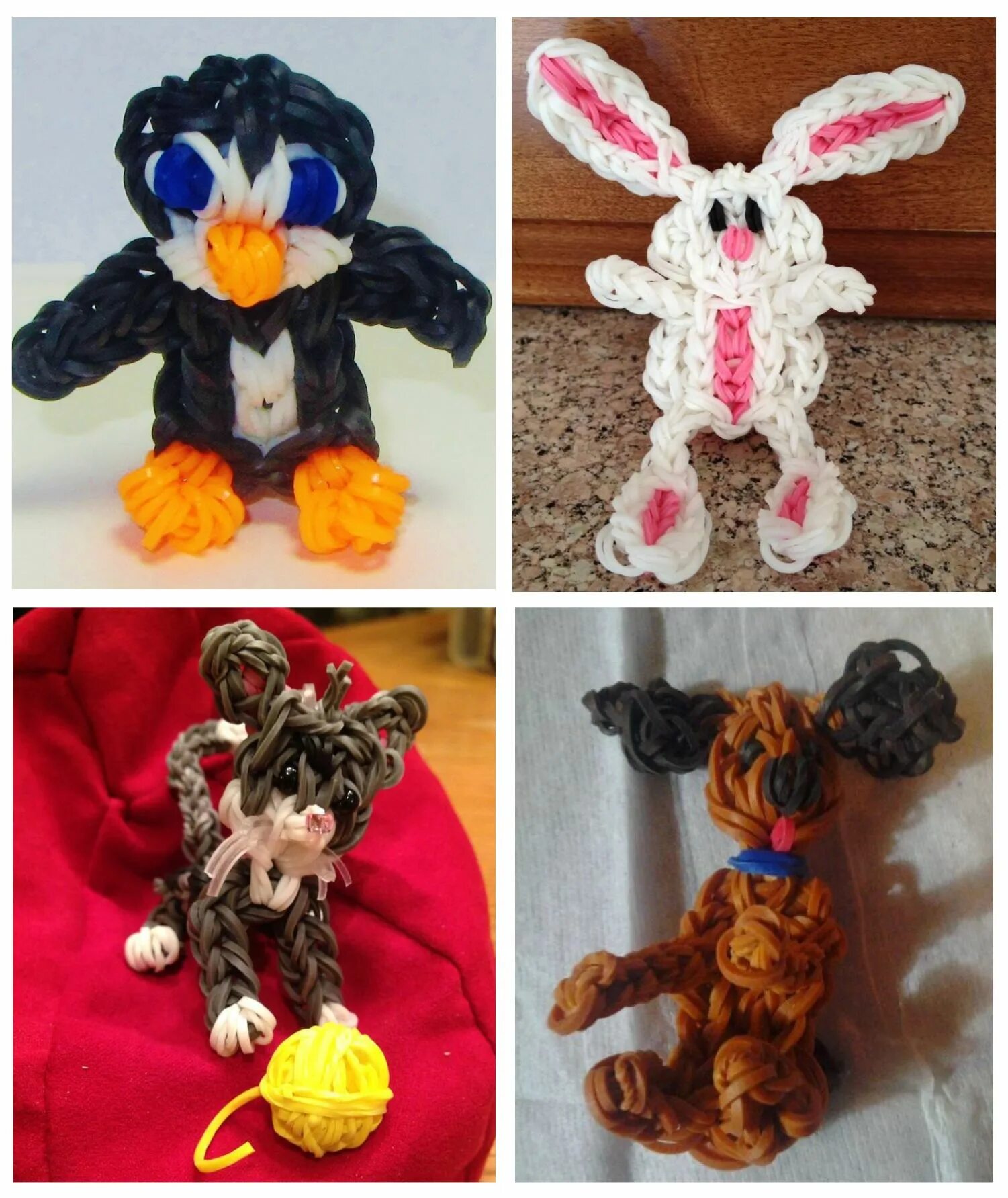 Игрушки из резиночек для плетения. Rainbow loom фигурки. Объемные фигурки из резинок. Плетёный собачка из резинок. Плетения резинками животные.