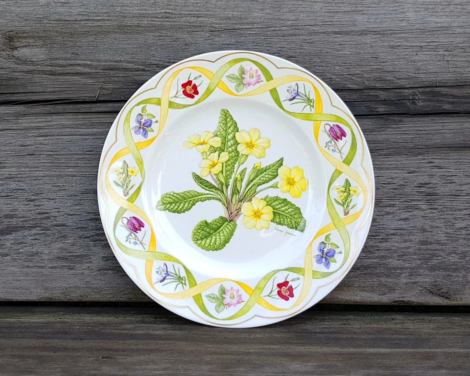 Учу тарелка. Тарелка обеденная "Primrose" (24 см). Красивая тарелочка. Декоративная тарелка. Тарелка декор.