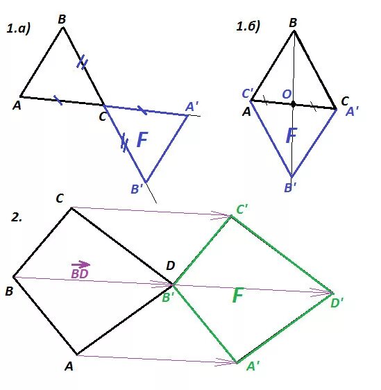 Построить симметрию ромба относительно прямой. Построить четырехугольник симметричный данному относительно точки о. Построить симметричный четырехугольник относительно точки. Четырехугольник симметричный относительно точки. Алгоритм построения симметричных фигур.