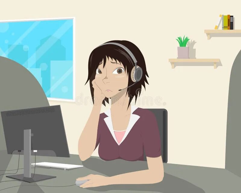 Boring job. Состояние усталости. Человеч за компьютером. Скучает в офисе. Эмоция скука.