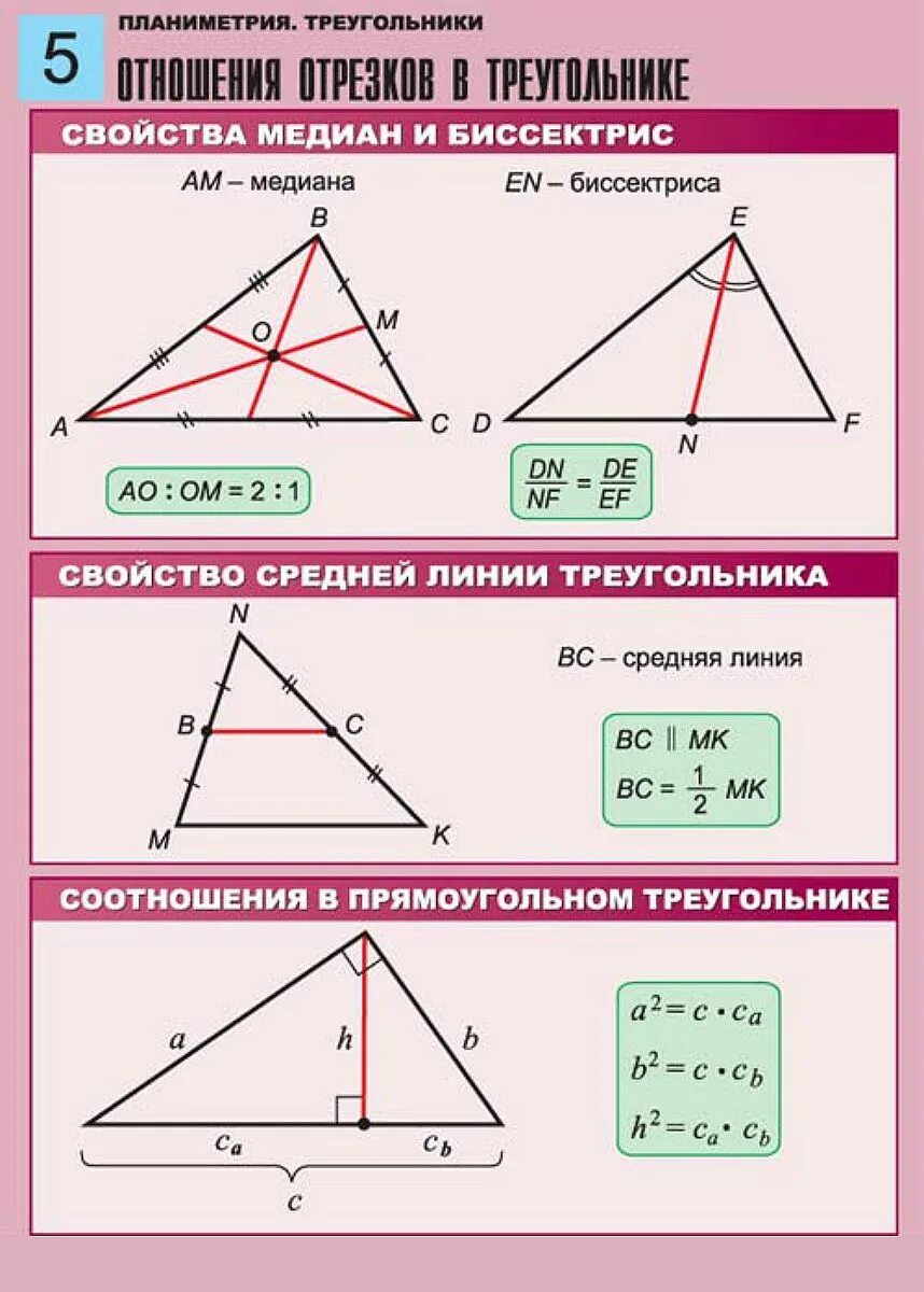 Что значит отношение 2 5. Треугольники теория. Планиметрия треугольники. Треугольник теория по геометрии. Отношение отрезков в треугольнике.