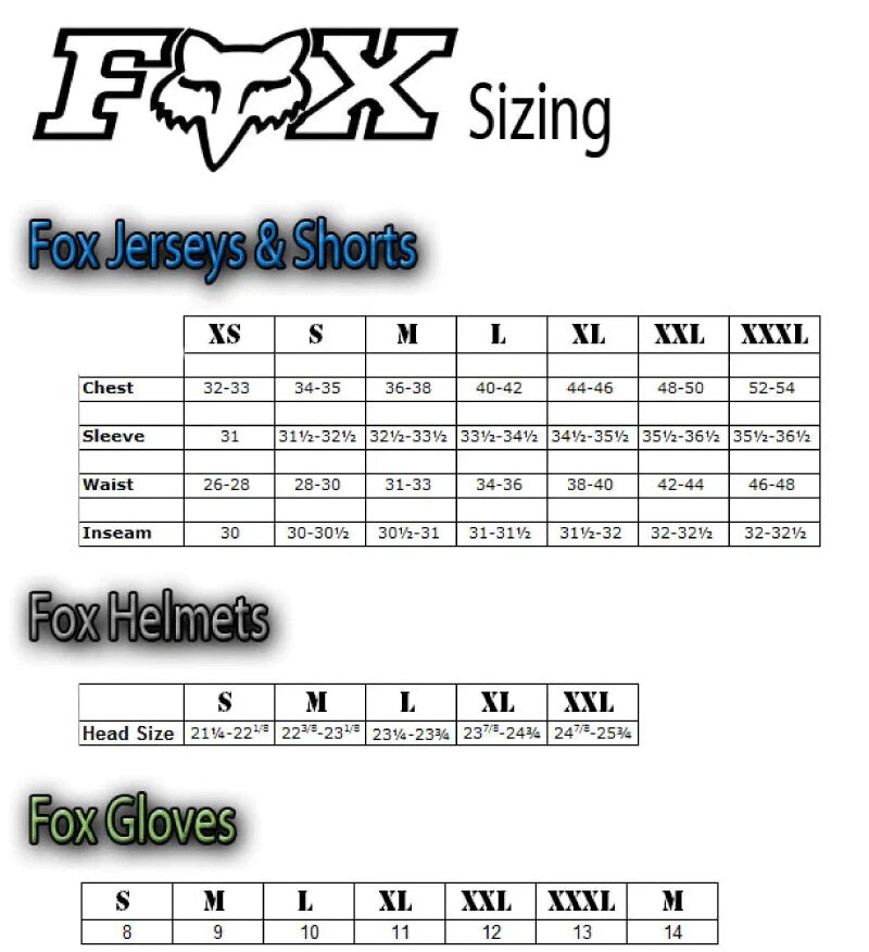 Fox Size Chart. Fox Racing Size Chart. Fox Jersey Size Chart. Fox Gloves Size Chart. Код fox