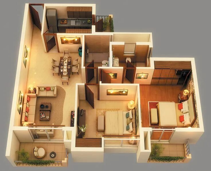 3 bedroom + study house plans - Google Search Small house plans, House plans, On