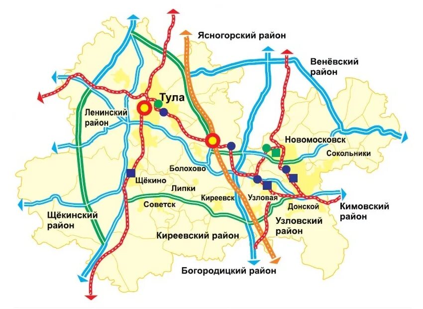 Карта дорог тула. Транспортная сеть Тульской области. Объездная дорога Тула Новомосковск. Тула Узловая на карте. Восточный обход Тулы.