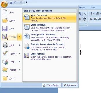 Сохранение ms word