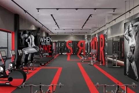 gym design gym design sport contemporary Minimalism red Motivation Design.