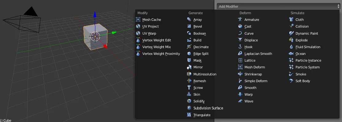 Add modify. Симпл деформ блендер. значок add modifier. laplacian smooth modifier. значок add modifier где находится.