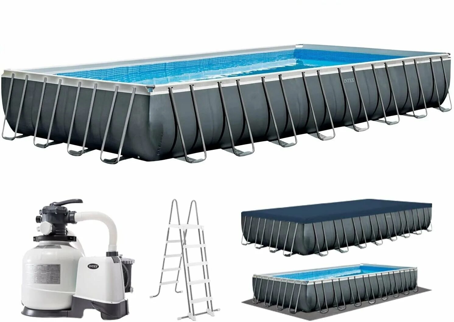 Intex ultra-frame metal pool 26356. 26374 intex. Intex ultra frame 26374. Каркасный бассейн 732х366х132см. Intex ultra xtr rectangular frame.