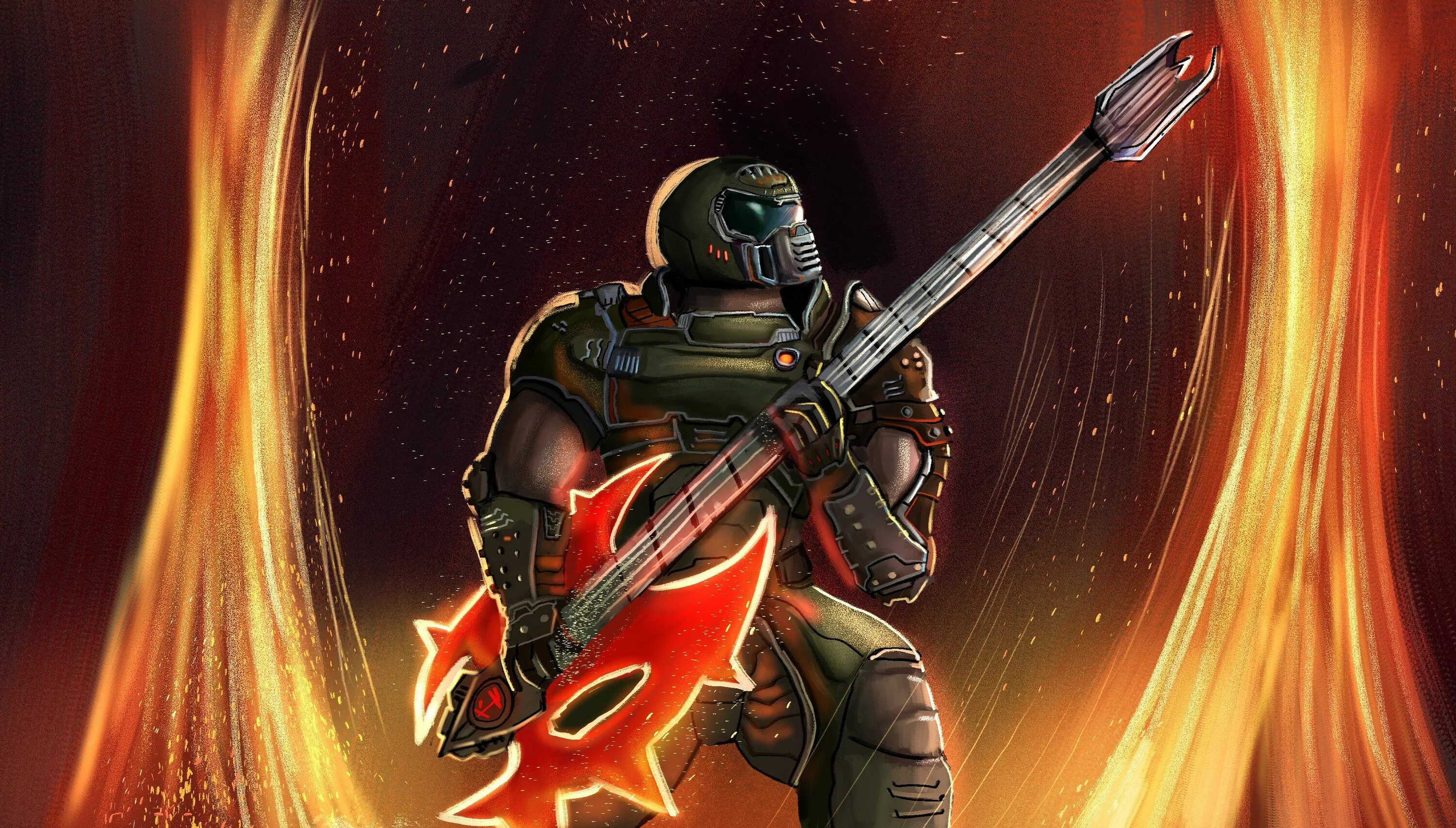 Doom 2023. Doom Slayer Art. Doom Slayer Guitar.