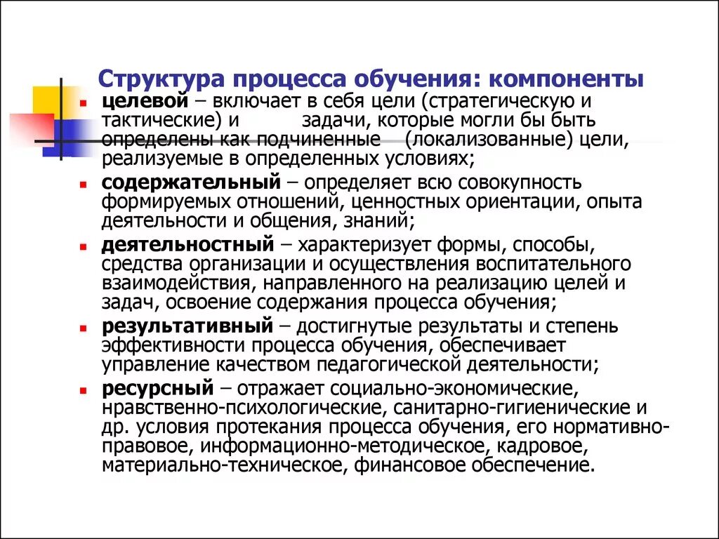 Составляющие элементы образования. Каковы компоненты процесса обучения. Структурные компоненты процесса образования. Структура компонентов процесса обучения. Структурные компоненты процесса обучения целевой.