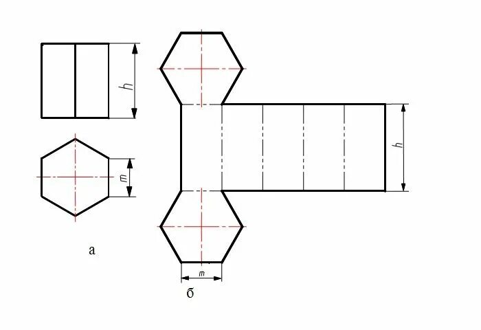 Шестиугольник из бумаги. Шестиугольная Призма чертеж. Шестигранник Призма развёртка. Призма шестиуголь чертежь. Правильный шестиугольник Призма чертеж.