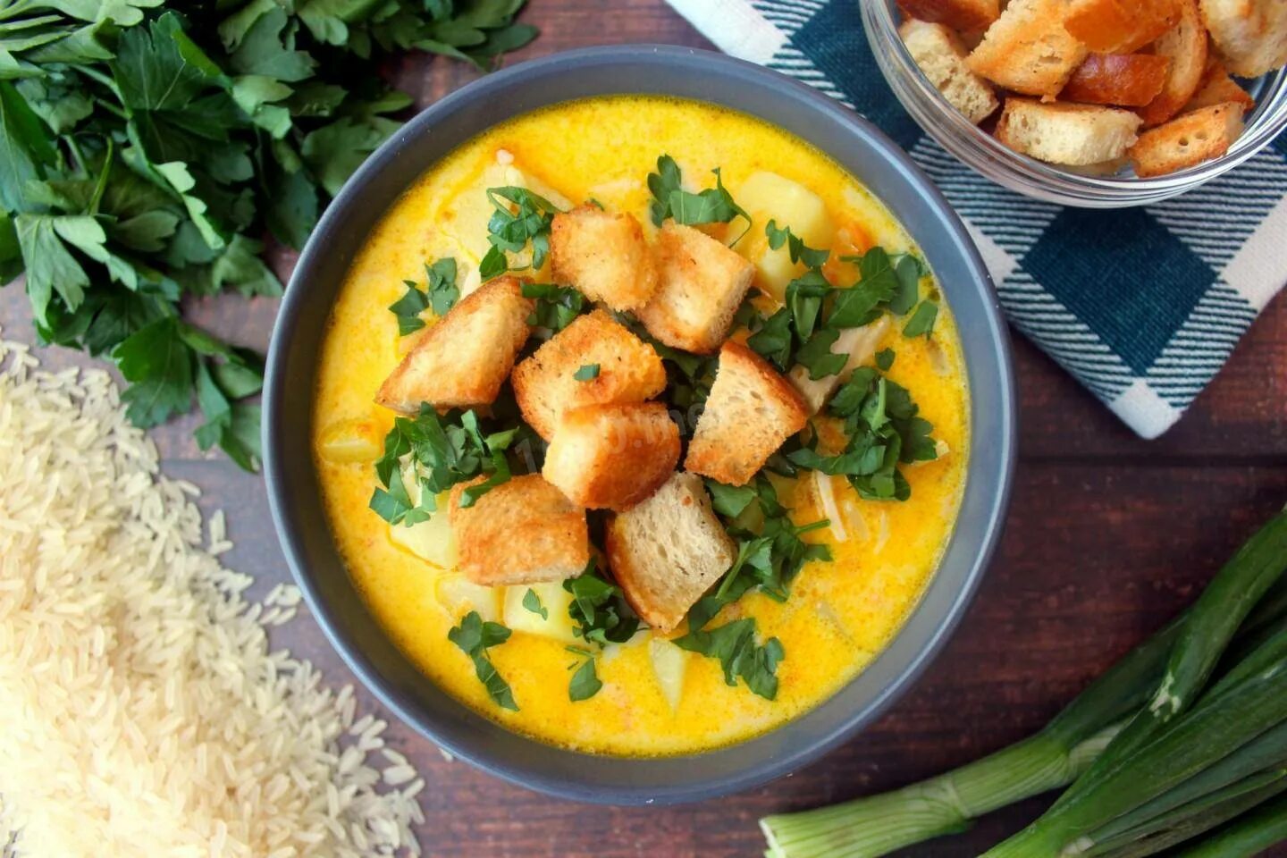 Рецепт сырного супа с курицей и картошкой