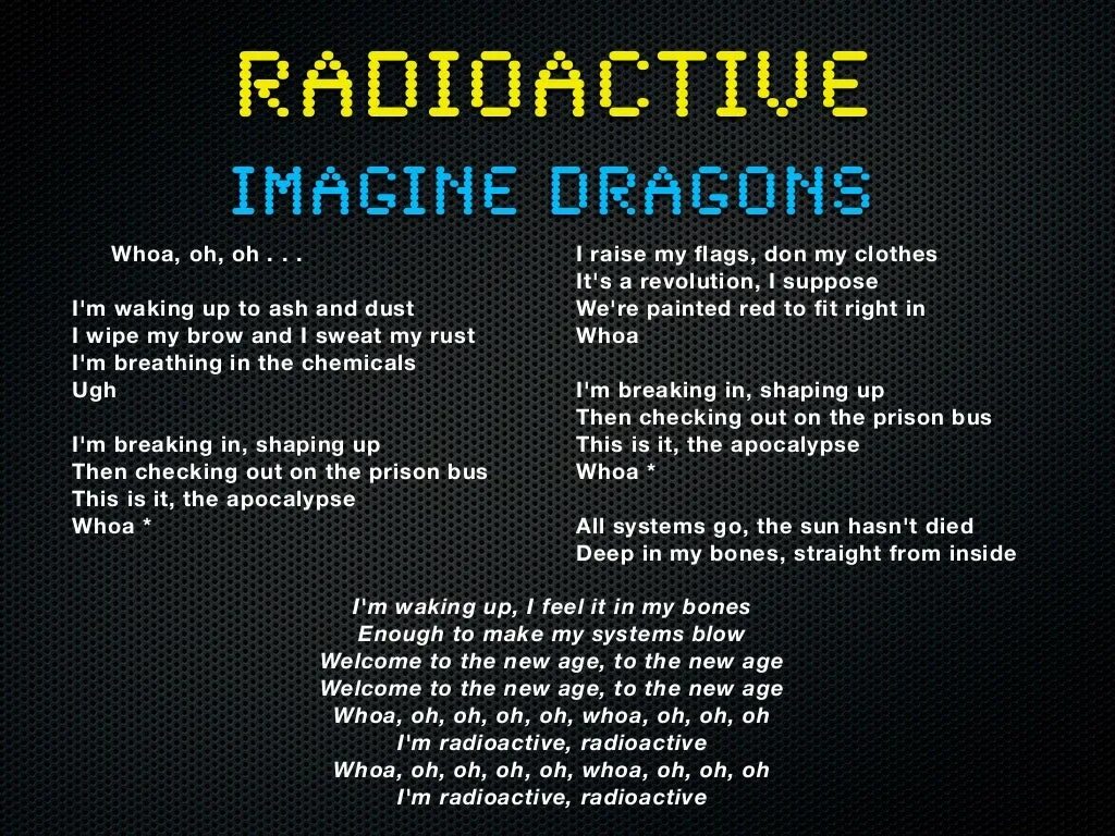 Radioactive imagine Dragons текст. Имейджин Драгонс бонес. Imagine Dragons слова. Bones imagine Dragons. Radioactive песня imagine