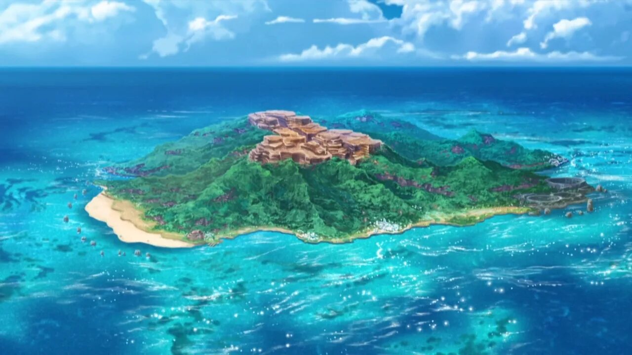 Остров арт. Остров в океане арт. Остров в море арт. Animeverse island