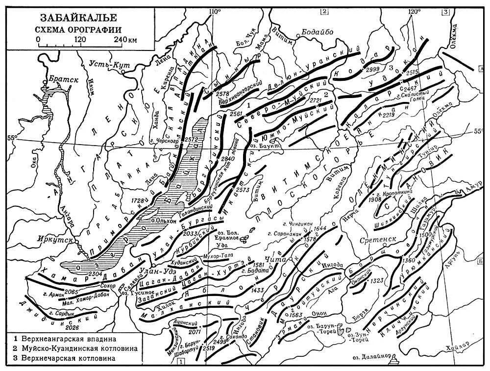 Хребет Забайкалья на карте России. Орографическая схема Забайкалья. Хребты Прибайкалья и Забайкалья на карте. Хребты Прибайкалья и Забайкалья на карте России.