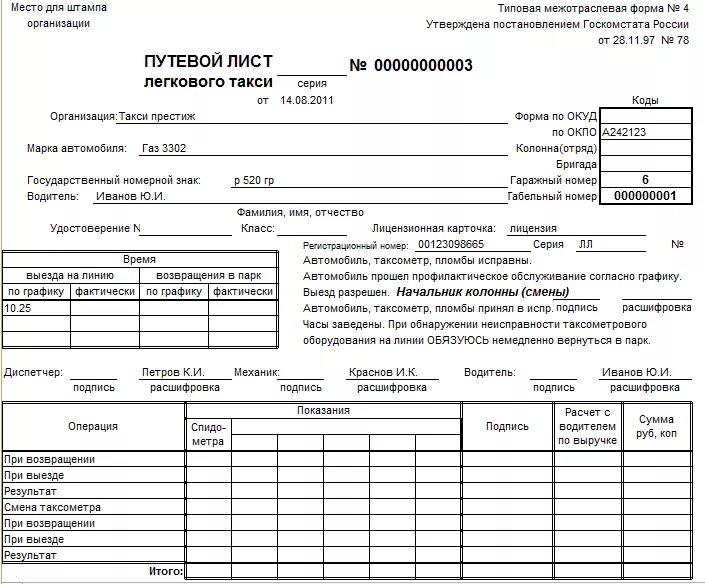 Путевой лист легкового автомобиля такси. Форма путевого листа для такси. Бланк путевого листа легкового такси. Путевой лист легкового автомобиля такси форма 4. Путевой лист водителя такси