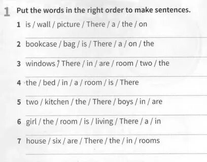 Order the words to make sentences перевод