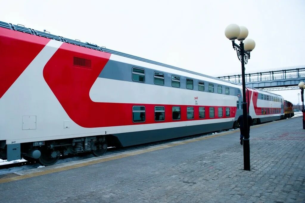 As part of a double-decker train running from Yoshkar-Ola to Moscow, a car with 