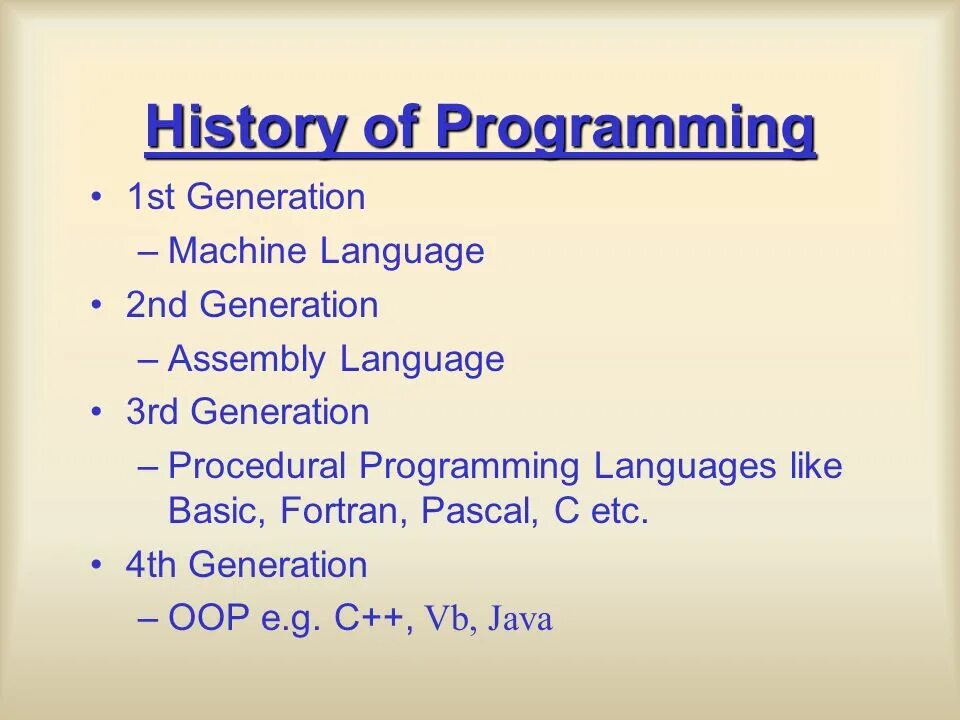 Generation of Programming languages. History of Programming languages. Ассемблер язык программирования. Levels of Programming languages.