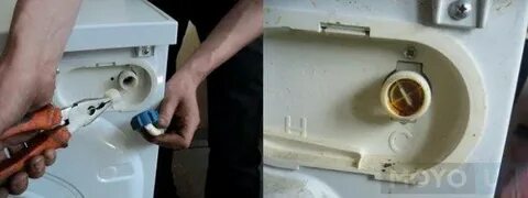 В выключенной машинке набирается вода барабан