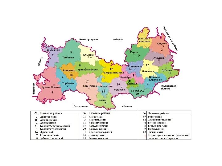 Административное деление Мордовии карта. Административно территориальное деление Мордовии карта. Карта Республики Мордовия с районами. Карта Мордовии с районами.