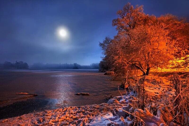 осенняя ночь надвигается. осенний вечер. ночные пейзажи природы. осенняя ночь. метеорный поток ориониды.