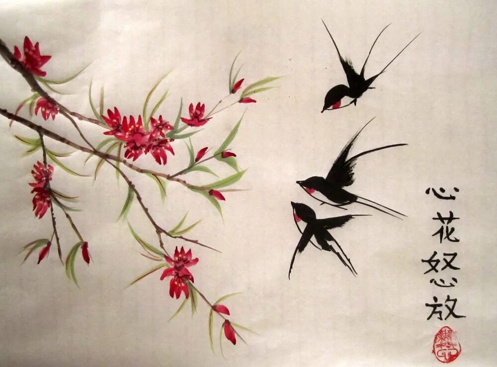 Включи птичка на китайском. Древняя китайская живопись Хуа Няо. Хуа Няо цветы и птицы. Живопись древнего Китая Хуа Няо. Хуа Няо Китай.