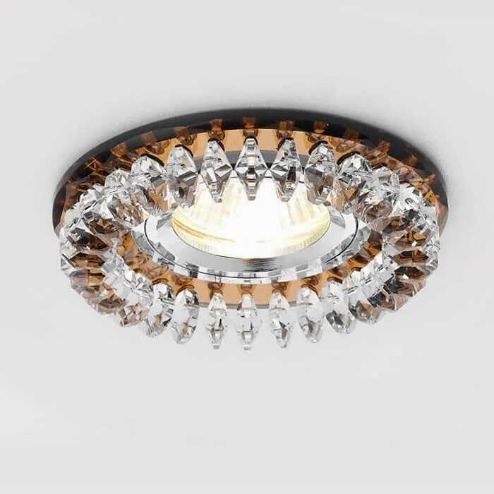 Встраиваемый светильник коричневый. Встраиваемый светильник ambrella light crystal k206 clch. точечный светильник коричневый. точечники с хрусталем. точечный светильник бежевый.